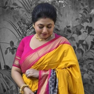 White color tussar saree with buta