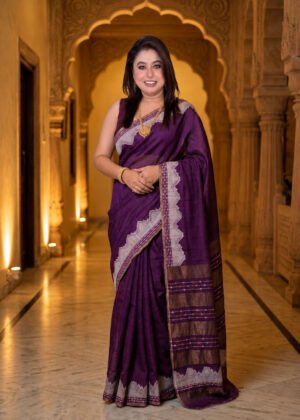 Magenta Pure Matka Silk Saree