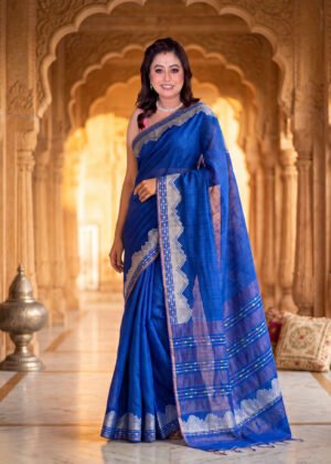Royal Blue Pure Matka Silk Saree