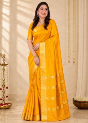 Yellow Pure Sico Mangalgiri Saree
