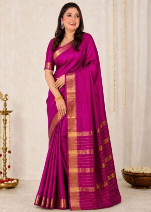 Majenta Pure Sico Mangalgiri Saree